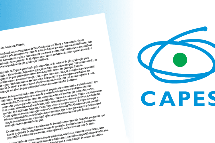 Fórum de Coordenadores de Pós-Graduação em Física e Astronomia encaminha carta aberta ao presidente da Capes
