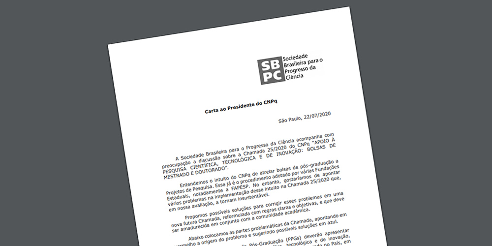 Carta pede suspensão da Chamada 25/2020 do CNPq
