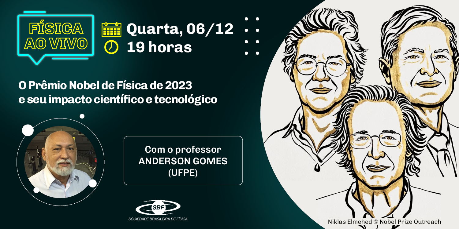 Física ao Vivo – Anderson Gomes – O Prêmio Nobel de Física de 2023 e seu impacto científico e tecnológico